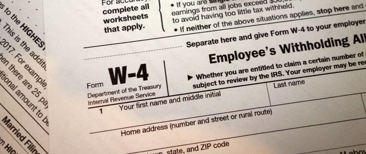 Irs W 4 Withholding Chart