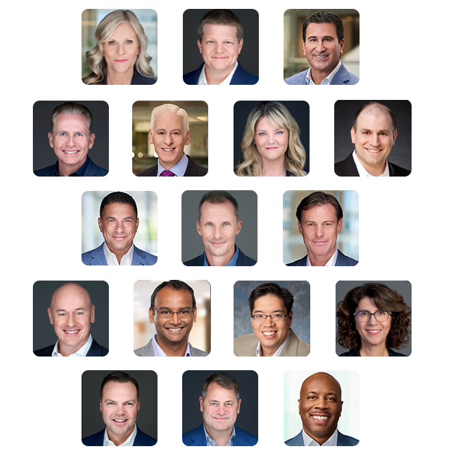 12 thumbnail headshots of ADP's global leadership team