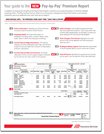 Pay-by-Pay Premium Report