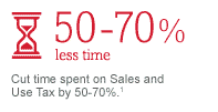 Cut time spent on Sales and Use Tax by 50-70%.1