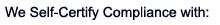 We Self-Certify Compliance with Safe Harbor