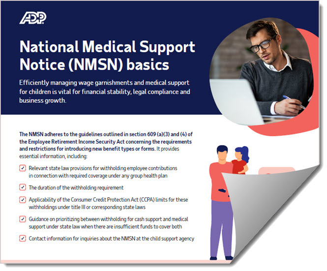 ADP infographic - National Medical Support Notice basics