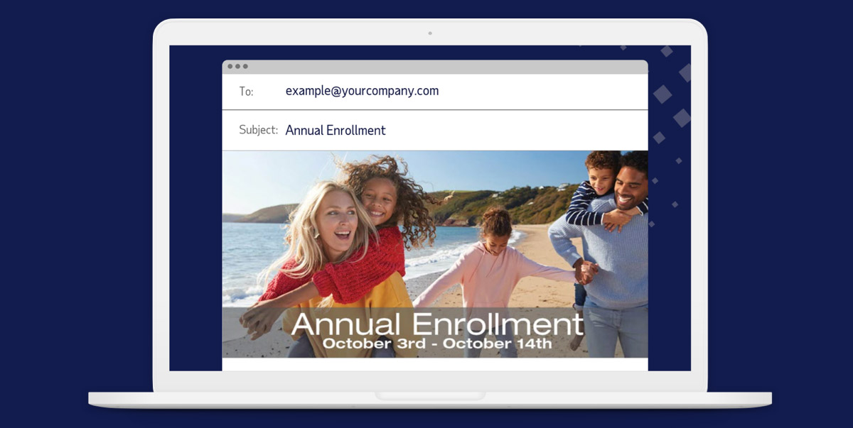 Screenshot of email reminding employees of upcoming open enrollment period