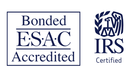 ESAC accreditation and IRS certification logos