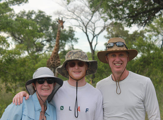 Sandy Angevine with son Jake and husband Jake