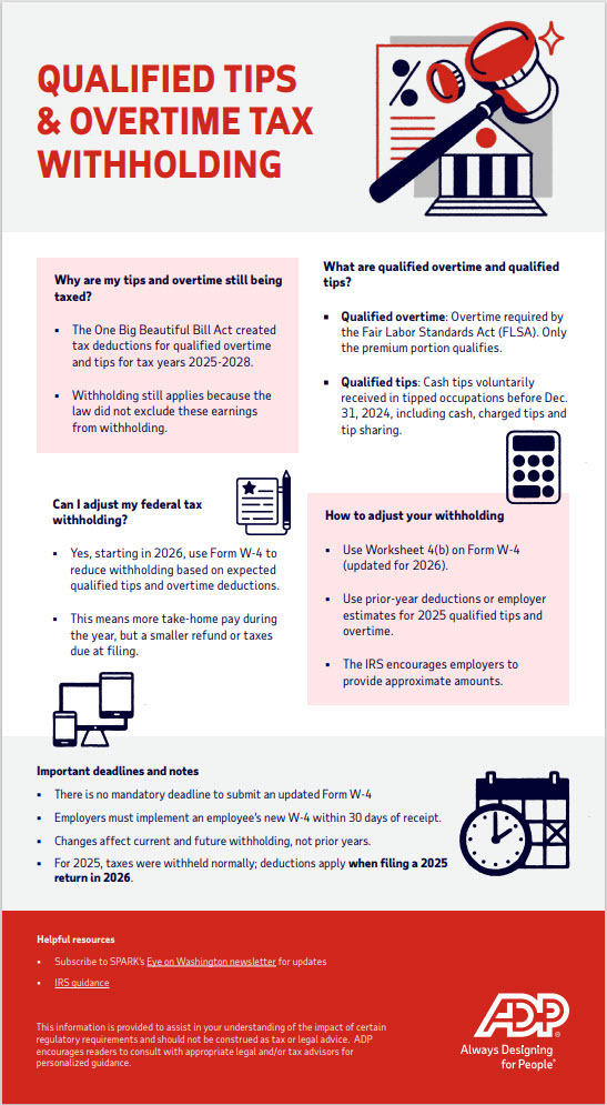 adp qualified tips and overtime tax witholding ADP Qualified Tips and Overtime Tax Witholding