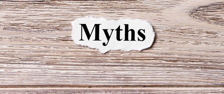 the word myths on a piece of paper on a table