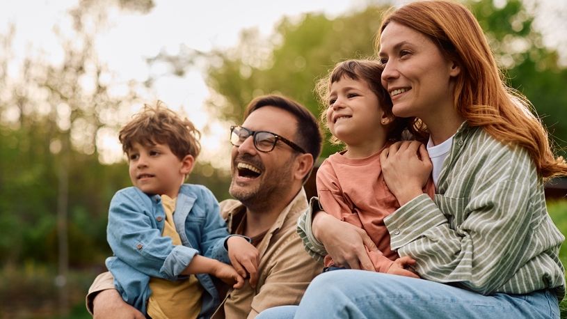 A family has peace of mind through employer life insurance.