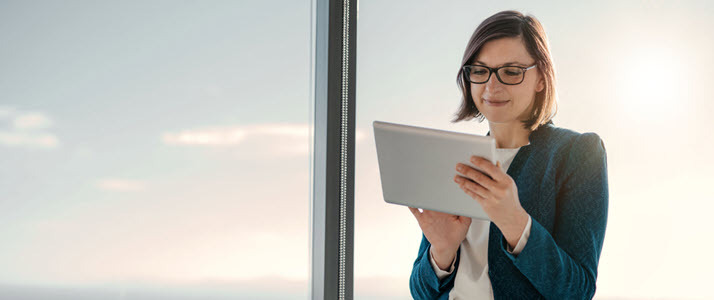 A person works on a tablet