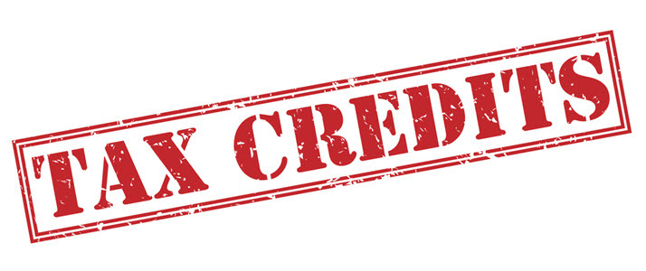 tax credits word rubber stamped style
