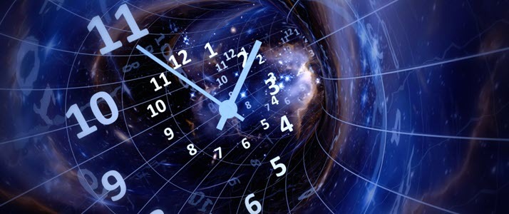 image of clock faces moving forward into infinity of inaccurate time tracking