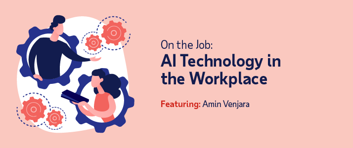 Graphic of the title AI Technology in the workplace Graphic of the title AI Technology in the workplace