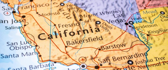 Detail of California map