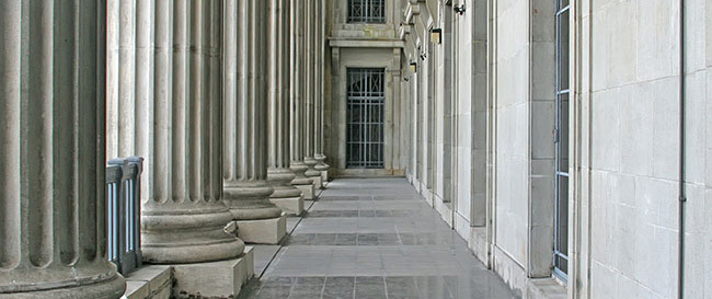 government building row of columns view