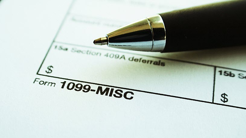 Photo of Form 1099 Image of a Form 1099 MISC
