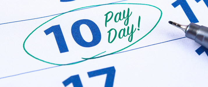 pay day circled on calendar