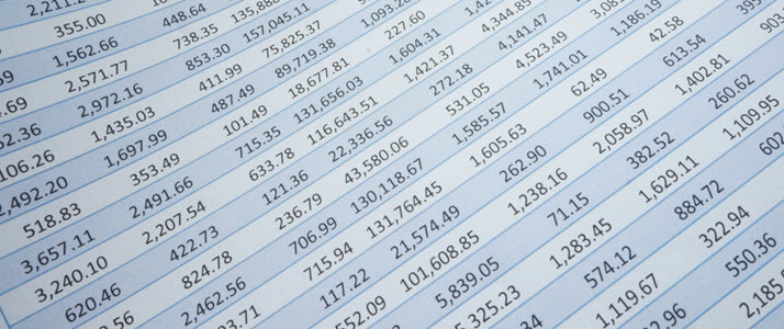 Numbers on a spreadsheet Numbers on a spreadsheet