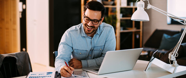 professional businessman working at home office