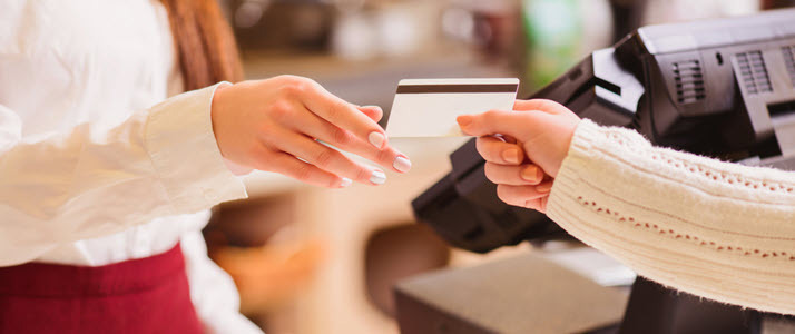 customer paying with a paycard