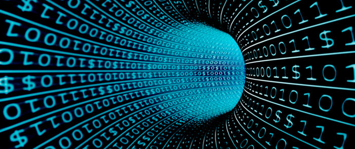 Secure Payroll Problems Processes and Potential Partners Binary code image illustrating internet and data feed