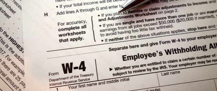 Irs W 4 Withholding Chart