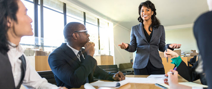African-American business leader meeting in conference room African-American business leader meeting in conference room