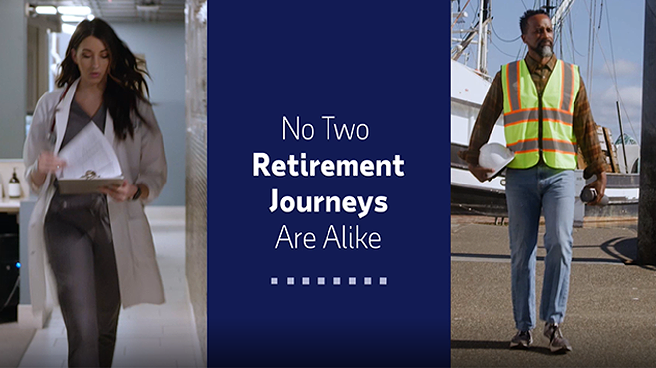  Side-by-side of office assistance and construction worker: No two retirement journeys are a like