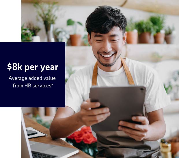 $8k per year is the average added value  from ADP's HR services⁴