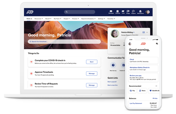 Access ADP Workforce Now® from both your desktop and mobile devices