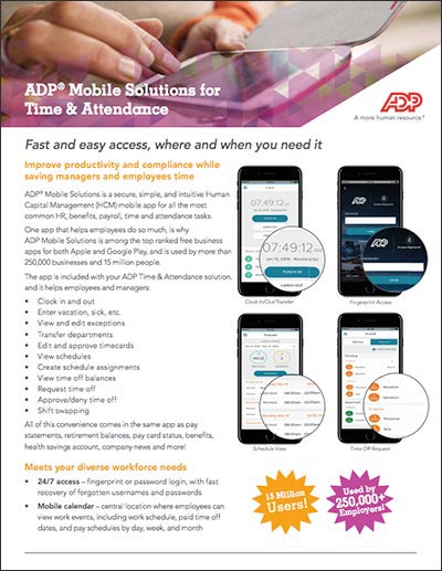 ADP Mobile Solutions for Time and Attendance Factsheet