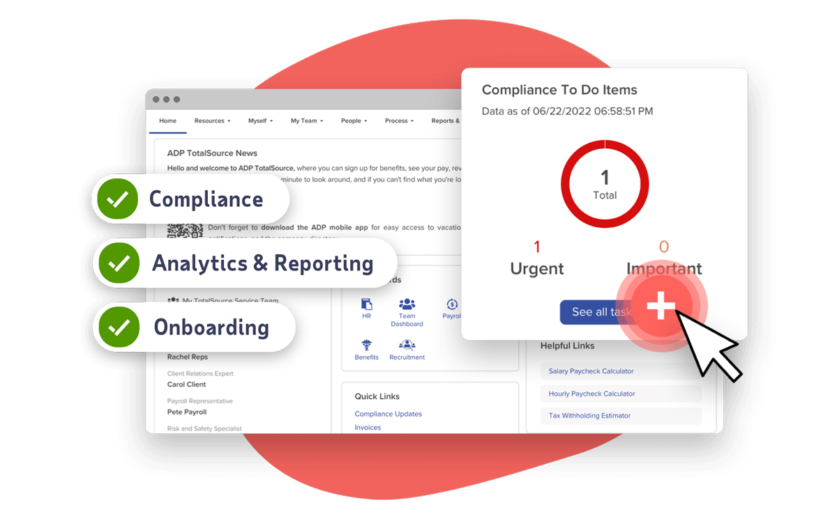 Compliance, Analytics and Reporting, Onboarding