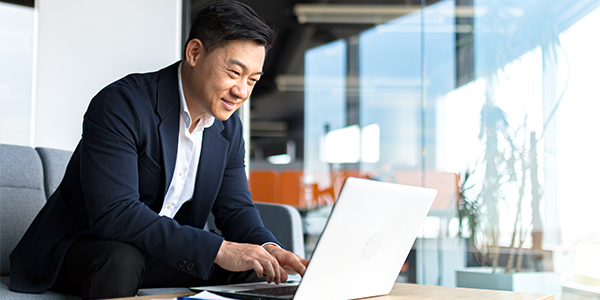 Man working on his laptop