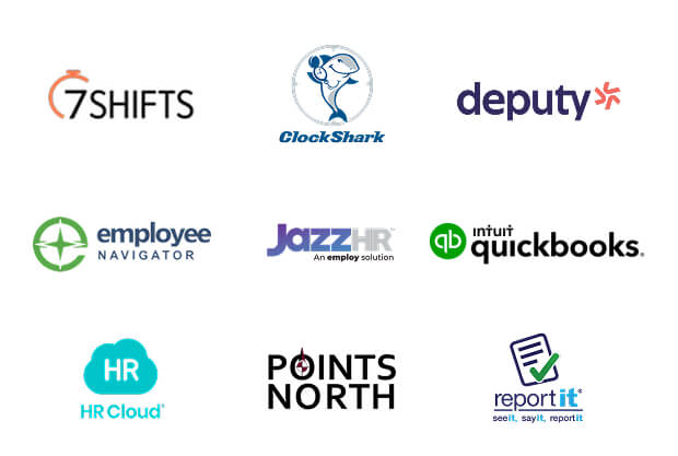 ADP Integrations: 7Shifts, ClockShark, Deputy, Employee Navigator, JazzHR, Intuit QuickBooks, HR Cloud, Points North, reportit