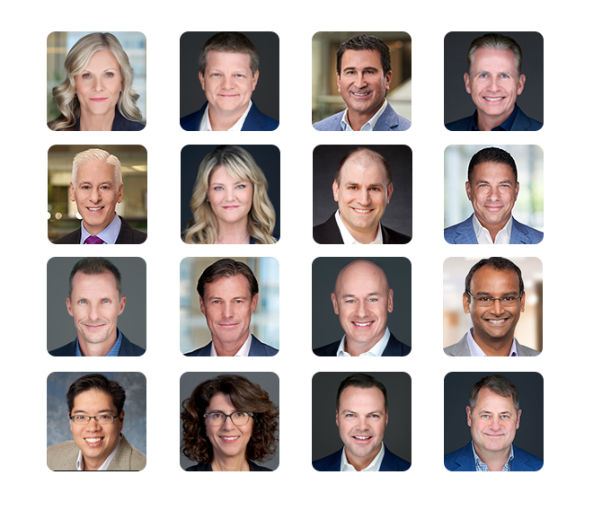 12 thumbnail headshots of ADP's global leadership team
