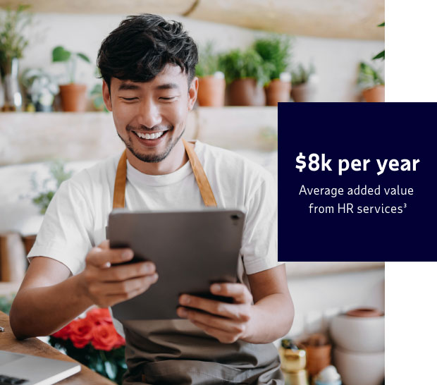 $8k per year Average added value from ADP HR services³