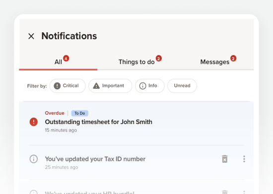 RUN for ONE payroll notifications interface