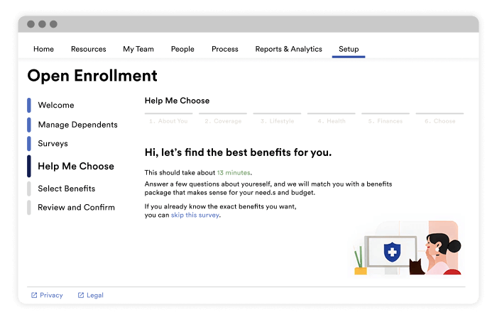 Review benefits data in one place (click to next step Analytics)