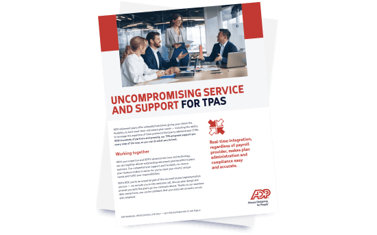 ADP Retirement Services TPA sales flier