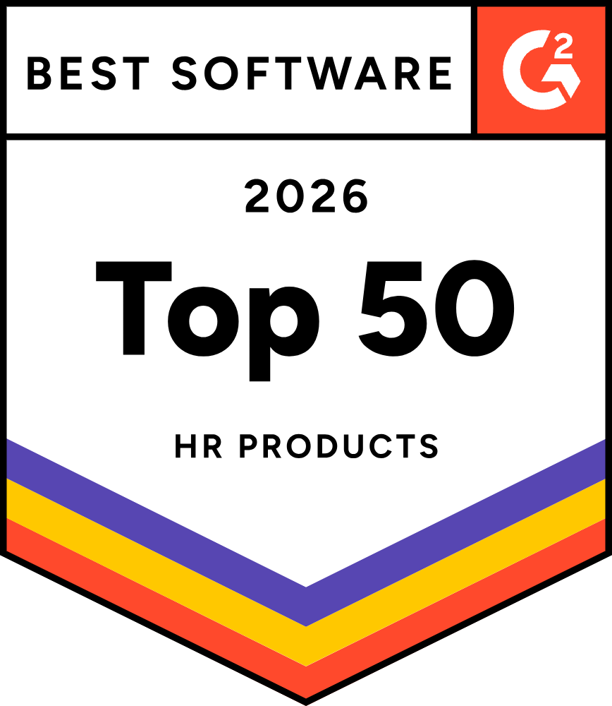 G2 Best Awards Top 50 Best HR Products badge 2026