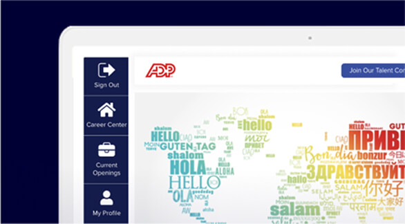 ADP software home screen