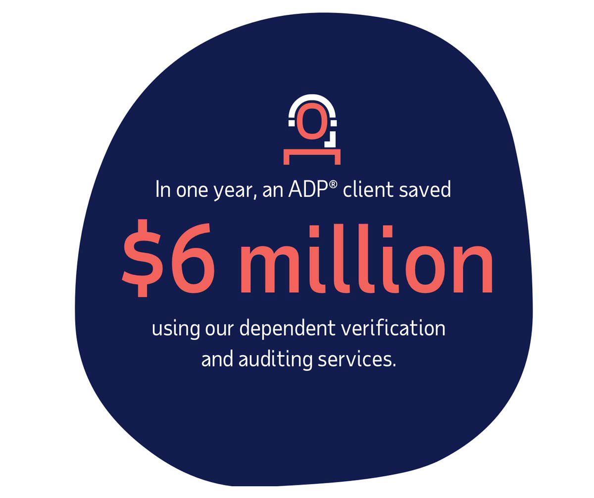 Stat: In one year, and ADP client saved $6M using our dependent verification and auditing services