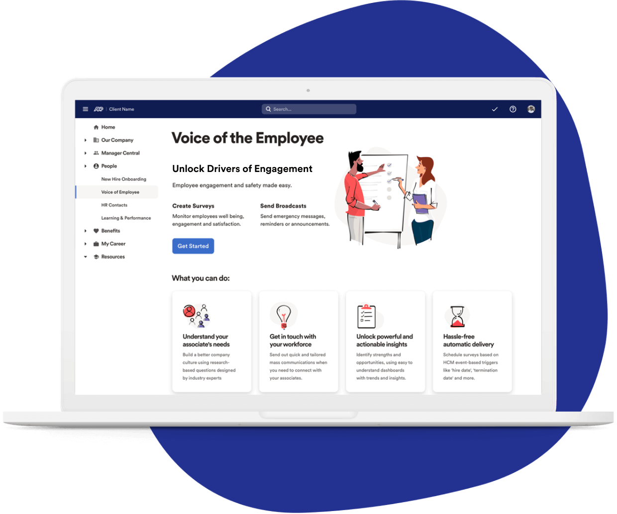 Voice of the Employee screen