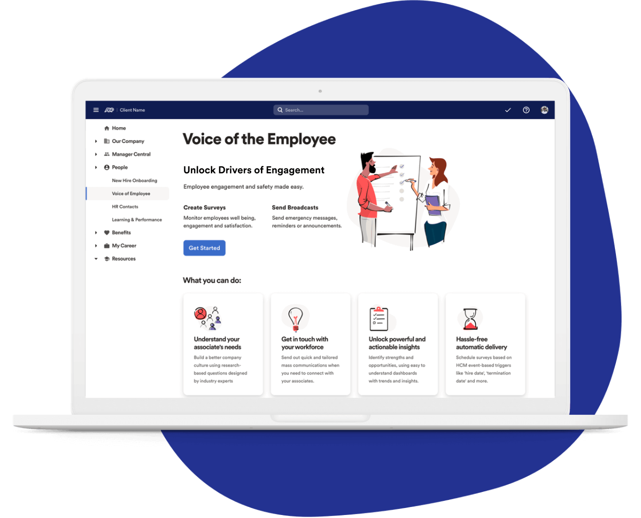 Voice of the Employee screen