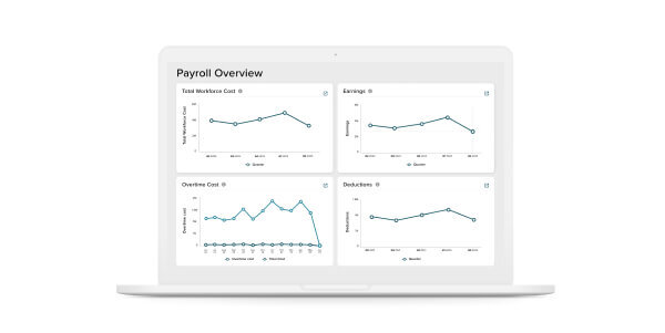 Browser screenshot of ADP Global Payroll's Insight Dashboard on laptop device