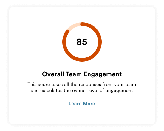 Product snapshot from Standout showing overall team engagement score. 