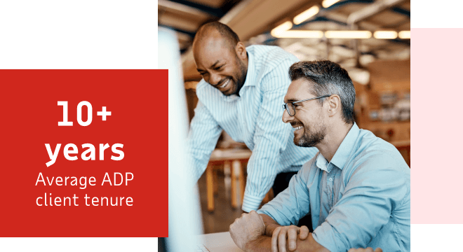 10+ years average ADP client tenure