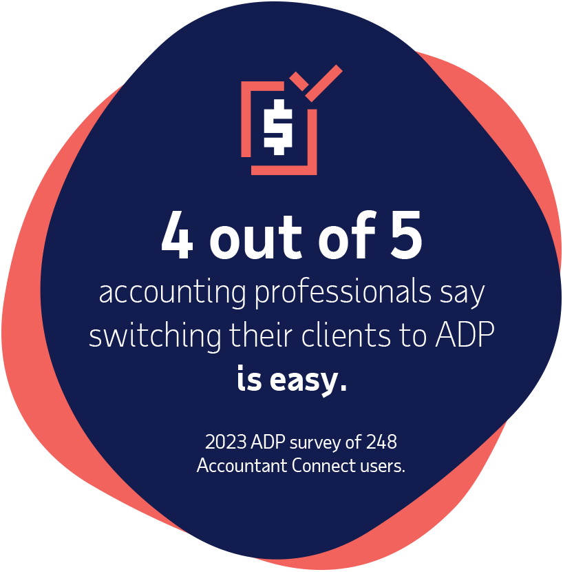 4 out of 5 accounting professionals say switching their clients to ADP is easy.