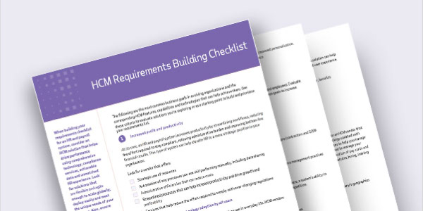 HCM requirements building checklist