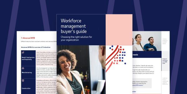 Workforce Management Buyer's Guide cover and opening two pages