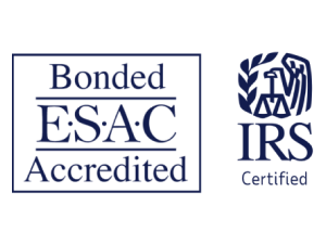 Bonded, ESAC-accredited and IRS-certified icons